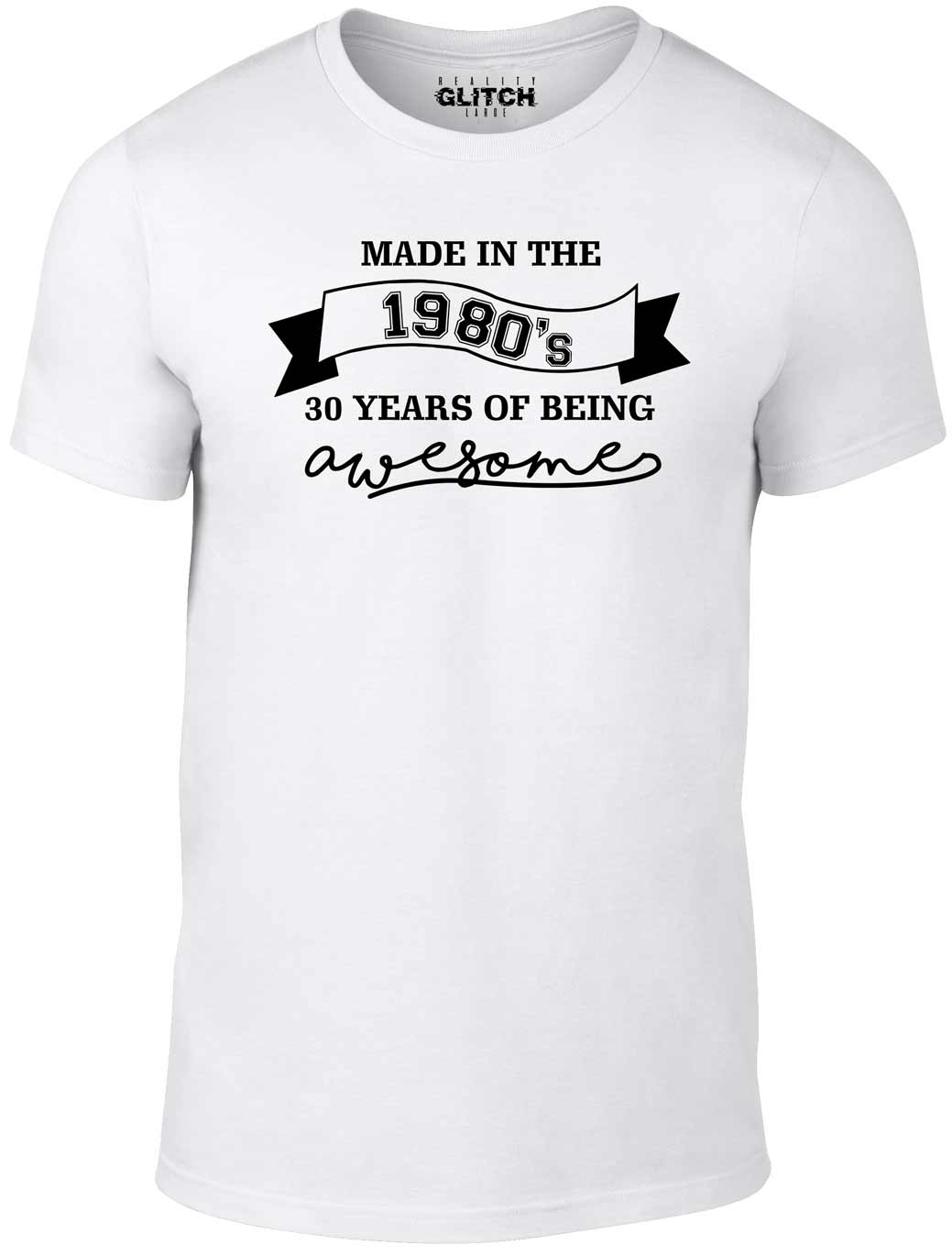 Men's White T-shirt With a made in the 80's Printed Design