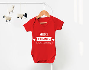 Reality Glitch Merry Christmas Mummy Kids Babygrow