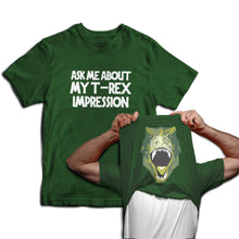 Reality Glitch Ask Me About My T-Rex Impression Dinosaur Flip Mens T-Shirt