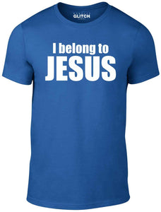 Men's Royal Blue T-Shirt With a I Belong to Jesus T Shirt Slogan Printed Design