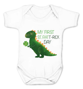 Reality Glitch My First St Patrick's T-Rex Day Kids Babygrow
