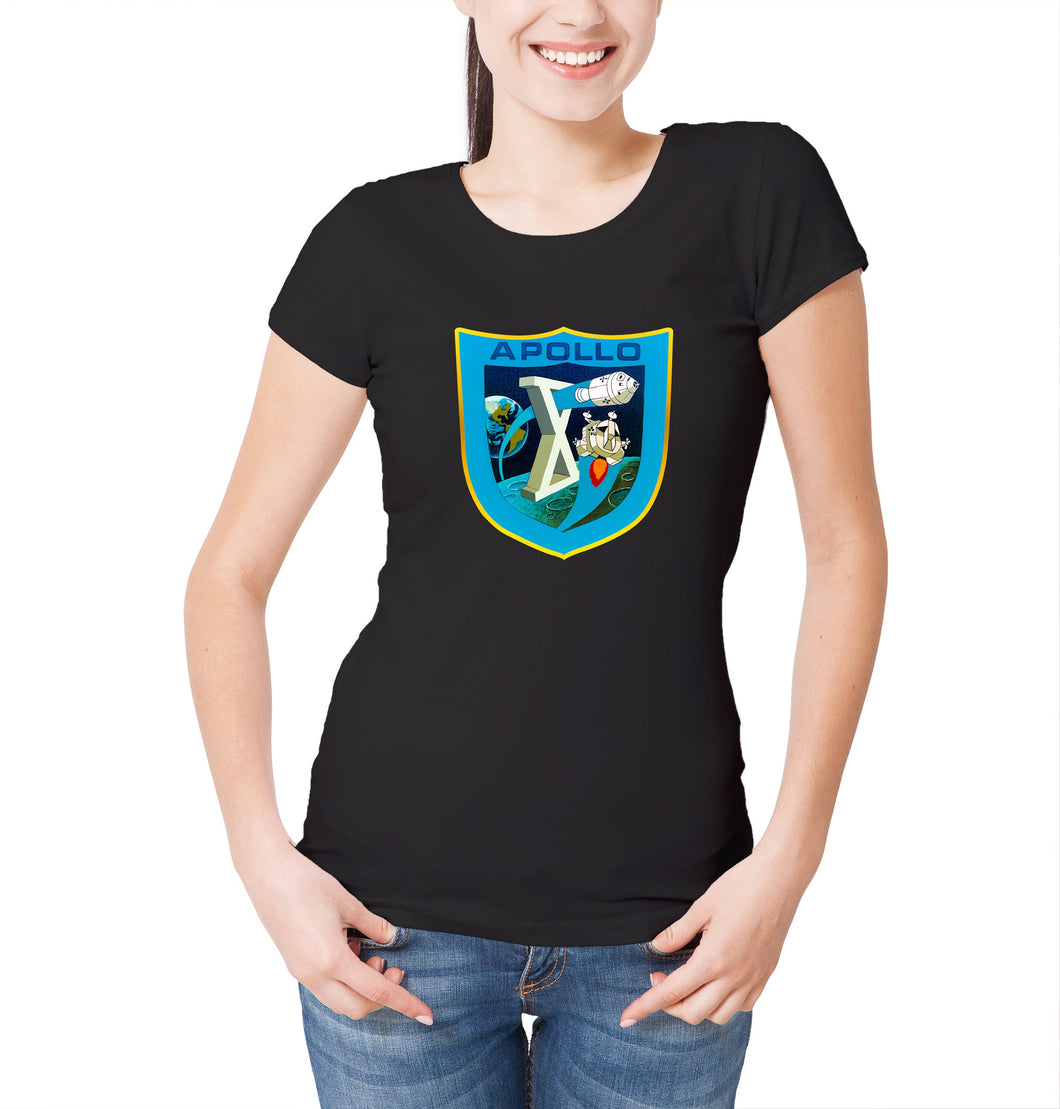 Reality Glitch NASA Apollo 10 Mission Crew Badge Logo Womens T-Shirt