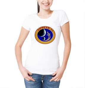 Reality Glitch NASA Apollo 14 Mission Crew Badge Logo Womens T-Shirt