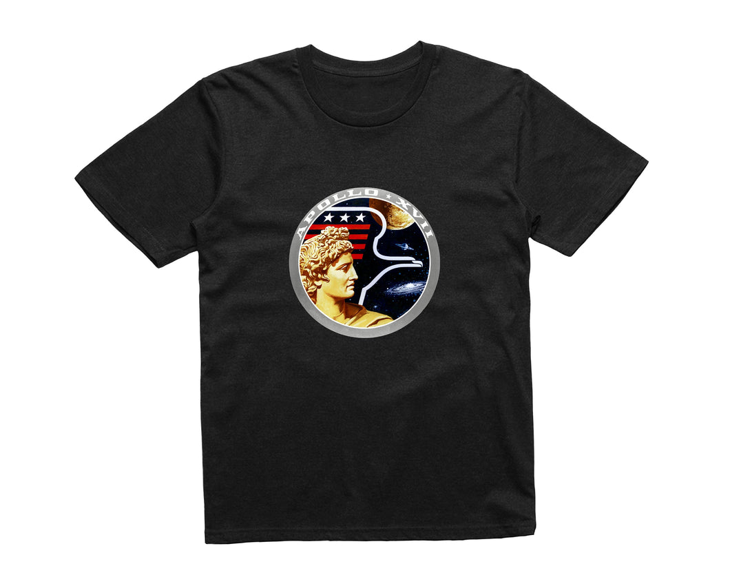 Reality Glitch NASA Apollo 17 Mission Crew Badge Logo Kids T-Shirt