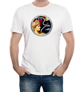 Reality Glitch NASA Apollo 17 Mission Crew Badge Logo Mens T-Shirt