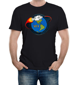 Reality Glitch NASA Apollo 7 Mission Crew Badge Logo Mens T-Shirt