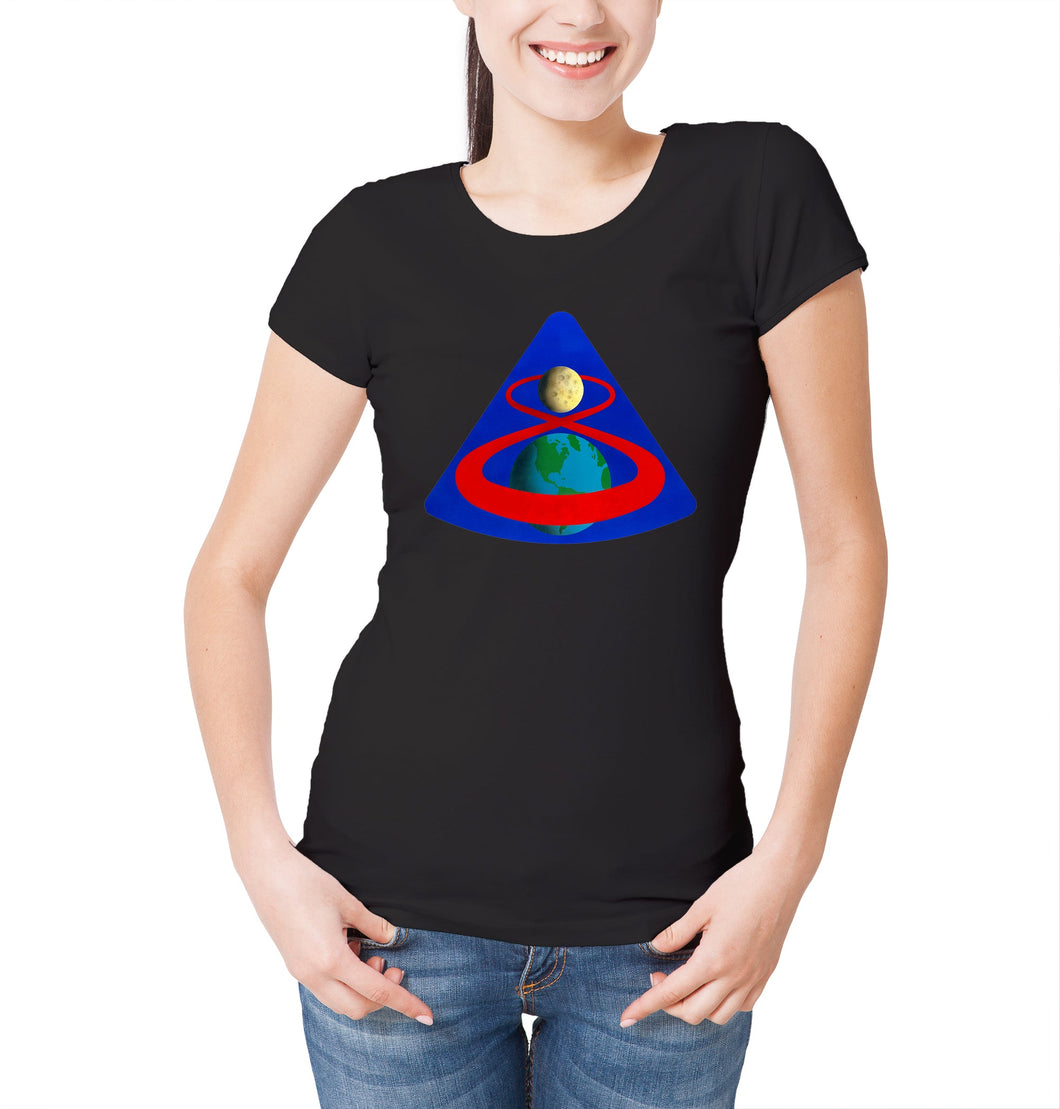 Reality Glitch NASA Apollo 8 Mission Crew Badge Logo Womens T-Shirt