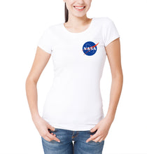 Reality Glitch Nasa Logo Left Chest Womens T-Shirt