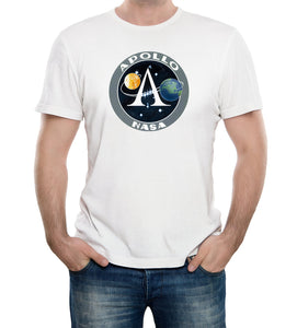 Reality Glitch NASA Project Apollo Space Program Logo Mens T-Shirt
