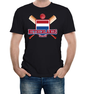 Reality Glitch Netherlands Cricket Supporter Flag Mens T-Shirt