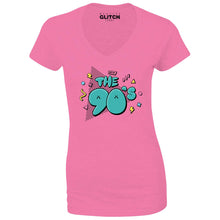 Reality Glitch Off of the 90's Retro Design Womens T-Shirt - V-Neck