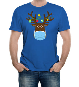 Reality Glitch Rudolph The Reindeer Covid Mask Mens T-Shirt