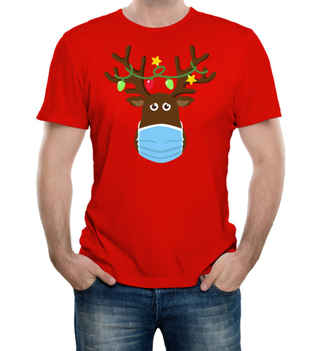 Reality Glitch Rudolph The Reindeer Covid Mask Mens T-Shirt