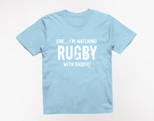 Reality Glitch Shh I'm Watching Rugby With Daddy Kids T-Shirt