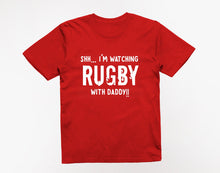 Reality Glitch Shh I'm Watching Rugby With Daddy Kids T-Shirt