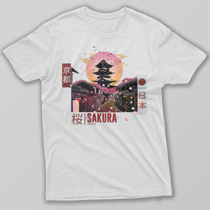 Reality Glitch Kyoto Sakura Japanese Blossom Mens T-Shirt