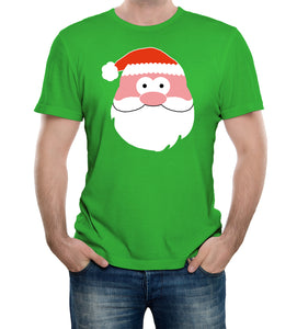 Reality Glitch Men's Santa Claus Face Christmas T-Shirt