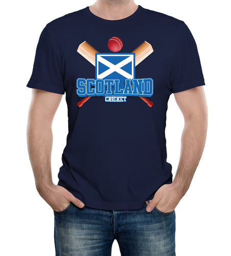 Reality Glitch Scotland Cricket Supporter Flag Mens T-Shirt