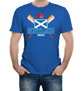 Reality Glitch Scotland Cricket Supporter Flag Mens T-Shirt