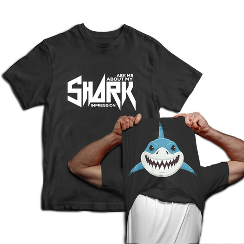 Reality Glitch Ask Me About My Shark Impression Flip Mens T-Shirt