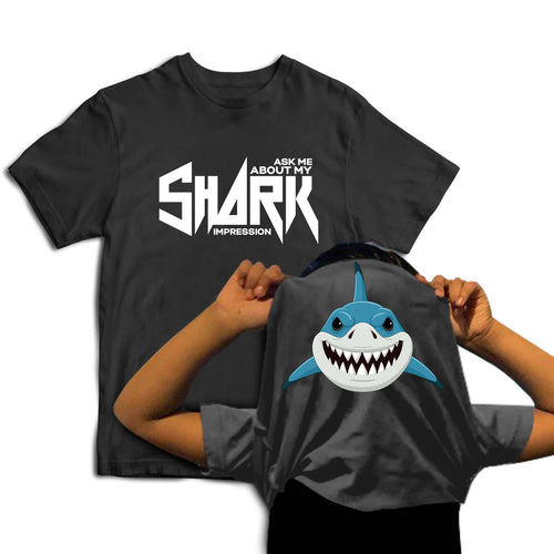 Reality Glitch Ask Me About My Shark Impression Flip Kids T-Shirt