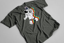 Men's Dark Grey Printed T-Shirt with Funky Spaceman Design