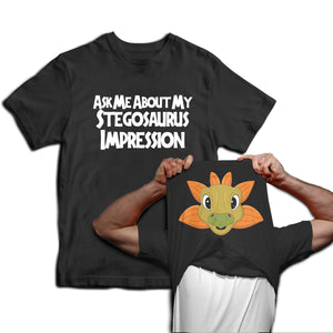 Reality Glitch Ask Me About My Stegosaurus Impression Flip Mens T-Shirt
