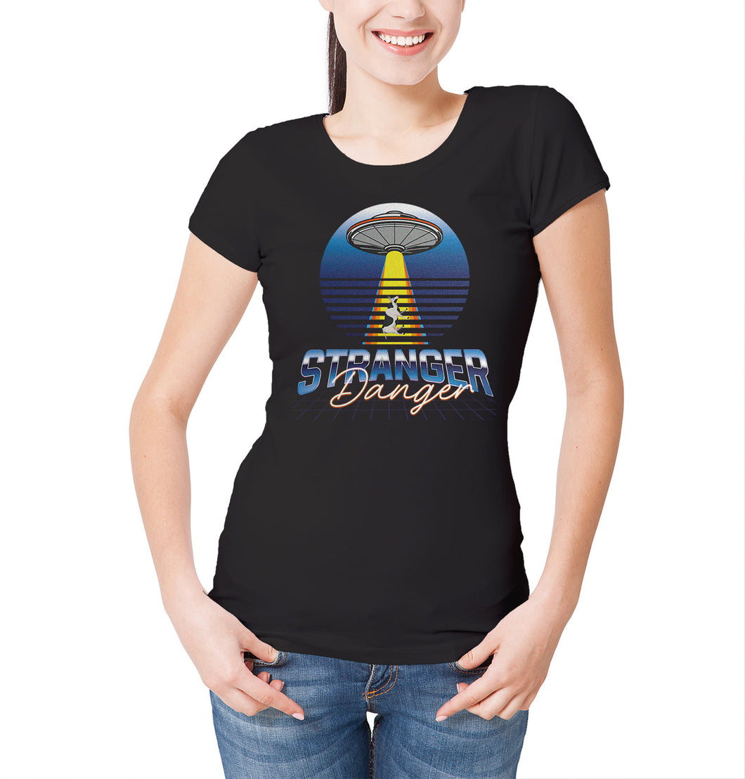 Reality Glitch Stranger Danger UFO Womens T-Shirt