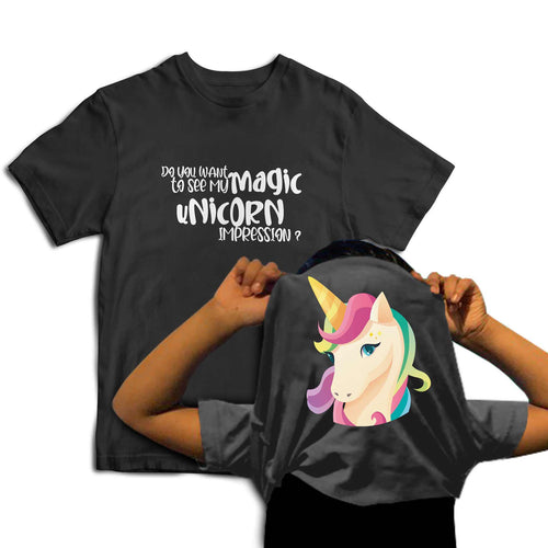 Reality Glitch Do You Want To See My Magic Unicorn? Flip Kids T-Shirt